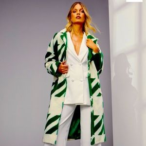 OVERSIZED DOGTOOTH WOOL-LOOK COAT